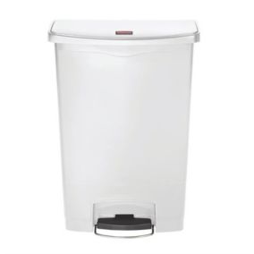Poubelle à pédale frontale large blanche 90L - Rubbermaid