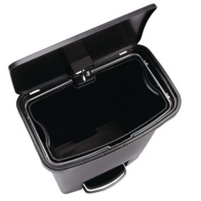 Poubelle à Pédale Frontale Noire 50L Slim - Rubbermaid