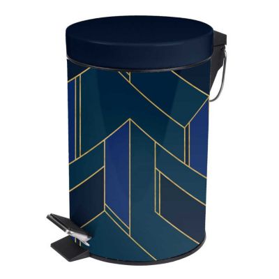 Poubelle à Pédale Imprimée "Achille" 3L Vert & Bleu