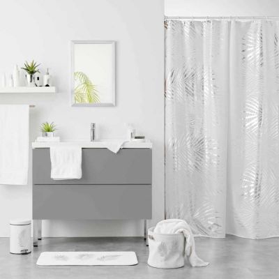 Poubelle à Pédale Imprimée "Orbella" 3L Blanc & Argent