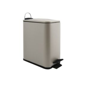 Poubelle à  pédale Inox ERIK 5L Taupe mat Spirella
