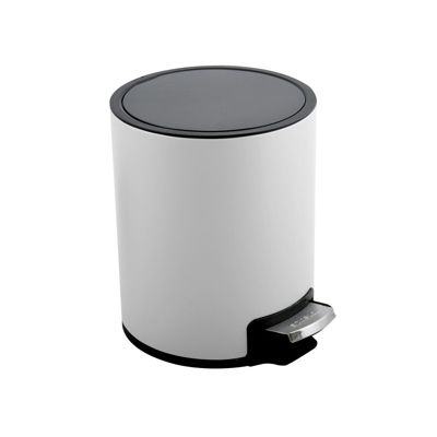 Poubelle à  pédale Inox RIKU 3L Blanc mat Spirella
