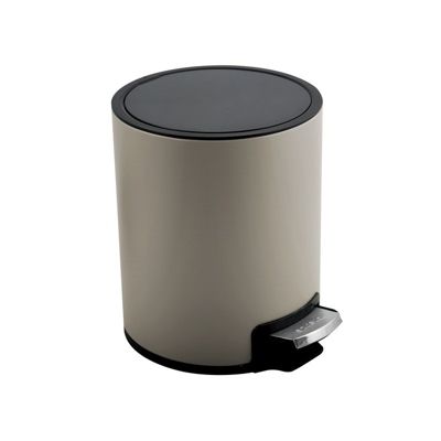 Poubelle à  pédale Inox RIKU 3L Taupe mat Spirella