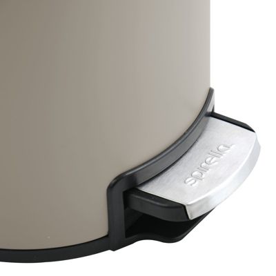 Poubelle à  pédale Inox RIKU 3L Taupe mat Spirella