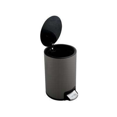 Poubelle à  pédale Inox RIKU 5L Gris mat Spirella