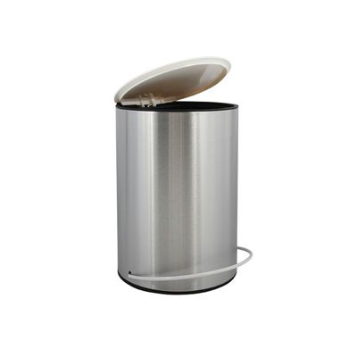 Poubelle à  pédale Inox UNNA 5L Acier  Blanc MSV