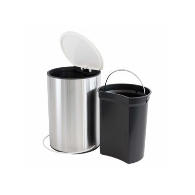 Poubelle à  pédale Inox UNNA 5L Acier  Blanc MSV