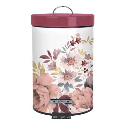 Poubelle à Pédale "Jayana" 3L Blanc & Rose
