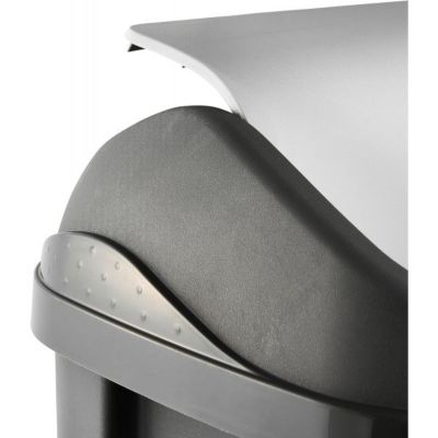 Poubelle plastique à couvercle basculant 50 litres - Gris Foncé