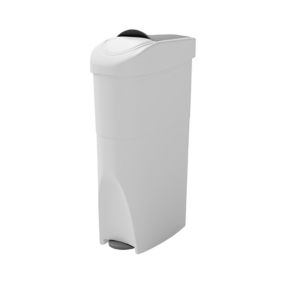 Poubelle, 10L/2,4 liter en plastique fin avec couvercle rabattable, poubelle  blanche helle mat