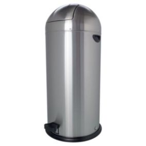 Poubelle professionnelle à pédale en acier 52 litres - Argent