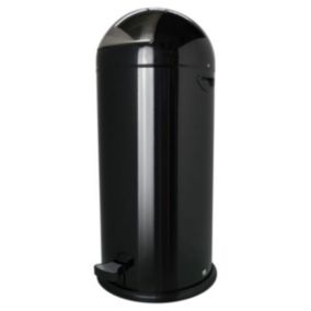 Poubelle professionnelle à pédale en acier 52 litres - Noir