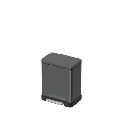 Poubelle salle de bain carré 12L Gris