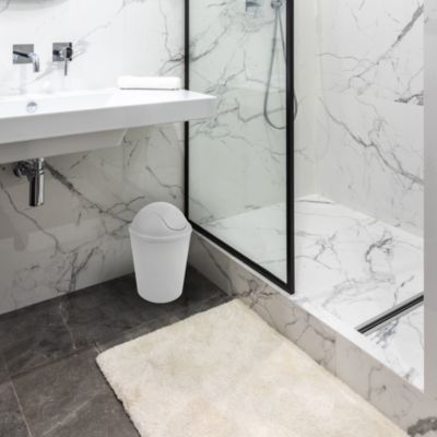 Poubelle salle de bains 5L blanche Ø.20 x H.32 cm, Glomma