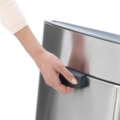 Poubelle Touch Bin - BRABANTIA - 40L - Acier mat - Seau intérieur plastique - Adulte