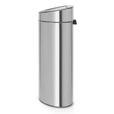 Poubelle Touch Bin - BRABANTIA - 40L - Acier mat - Seau intérieur plastique - Adulte