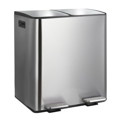 Poubelle tri Sélectif ALIYA 40L (2x20L) Acier Brossé Spirella