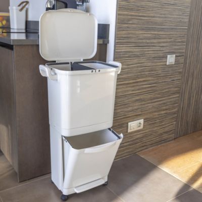 Poubelle tri sélectif avec roulettes VALORIS 45L