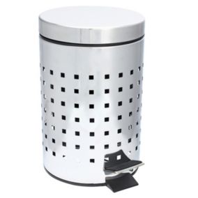 Poubelle WC / Salle de bain Cube - Inox - 3L - Argent