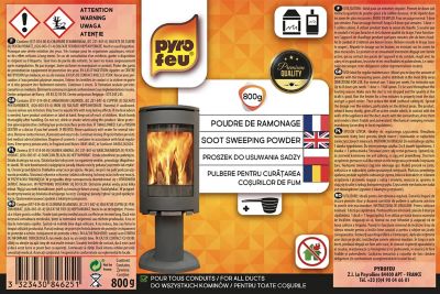 Poudre de ramonage compatible tous poêle à bois Pyrofeu 800 gr