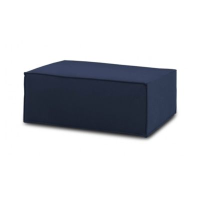 Pouf Antonella, Pouf de salon, Fauteuil relaxant en tissu rembourré, 100% Made in Italy, 100x70h43 cm, Bleu