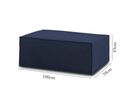 Pouf Antonella, Pouf de salon, Fauteuil relaxant en tissu rembourré, 100% Made in Italy, 100x70h43 cm, Bleu