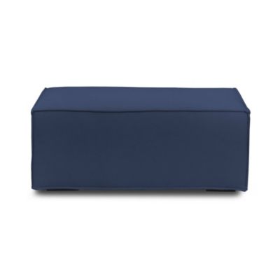 Pouf Antonella, Pouf de salon, Fauteuil relaxant en tissu rembourré, 100% Made in Italy, 100x70h43 cm, Bleu