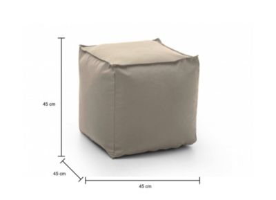 Pouf Aron, Pouf multifonctionnel, Fauteuil relaxant en tissu rembourré, 100% Made in Italy, 45x45h45 cm, Beige