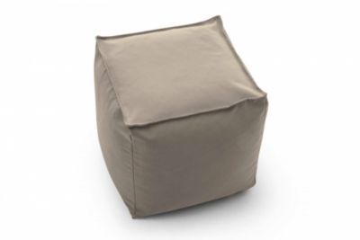 Pouf Aron, Pouf multifonctionnel, Fauteuil relaxant en tissu rembourré, 100% Made in Italy, 45x45h45 cm, Beige
