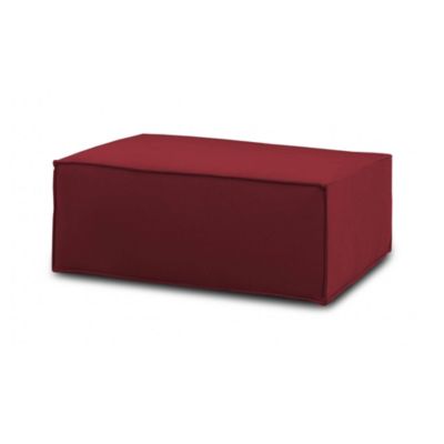 Pouf Assisi, Pouf de salon, Fauteuil relaxant en tissu rembourré, 100% Made in Italy, 100x70h43 cm, Rouge