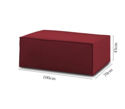 Pouf Assisi, Pouf de salon, Fauteuil relaxant en tissu rembourré, 100% Made in Italy, 100x70h43 cm, Rouge
