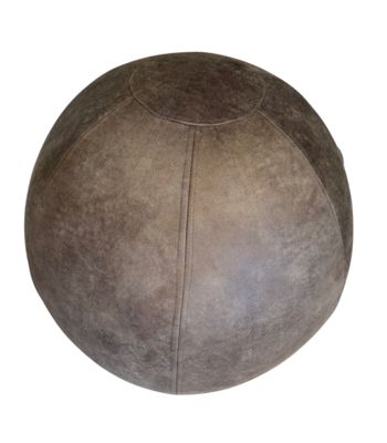 Pouf Ballon Yoga 55 cm - Revêtement Effet Cuir Vieilli - 55cm - Marron clair