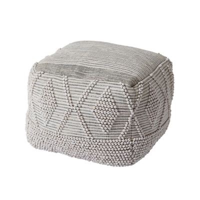 Pouf Blooma Rural 50 x 50 x 40 cm bleu/gris Castorama