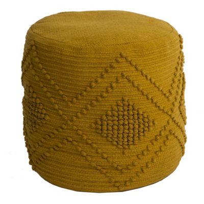 Pouf bouclette Ø35cm x 40cm jaune Castorama