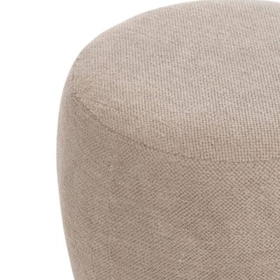 Pouf bouclette Amea gris taupe D39cm - Atmosphera