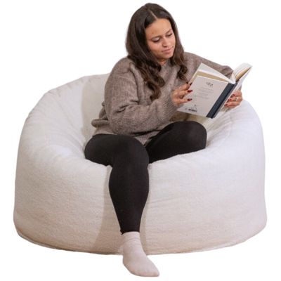 Pouf bouclette BANANAIR 100 cm blanc