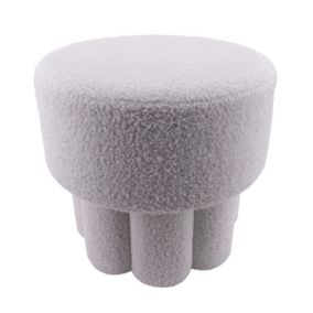 Pouf bouclette blanc ⌀45cm x H.41 cm Ornami