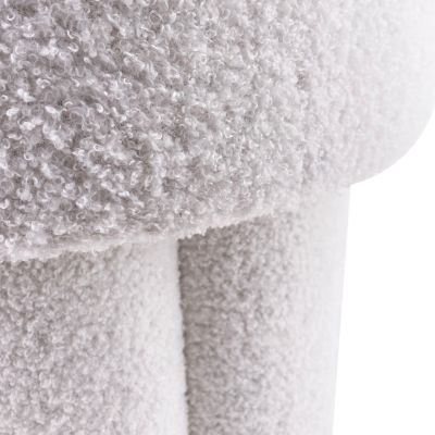 Pouf bouclette blanc ⌀45cm x H.41 cm Ornami