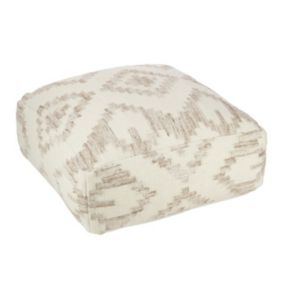 Pouf Carré Déco "Jaisalmer" 80cm Beige