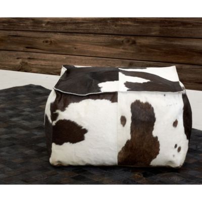 Pouf Carré Déco Peau De Mouton – 45 Cm – Vert – Paris Prix – Neuf
