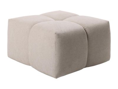 Pouf carré en tissu texturé beige TRIMALDI