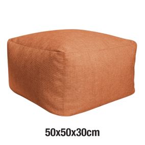 Pouf carré Abri terracotta l.50 x H. 30 x P.50 cm JBY Creation