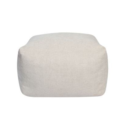 Pouf carré Inaya blanc ivoire l.50 x H. 30 x P.50 cm JBY Creation