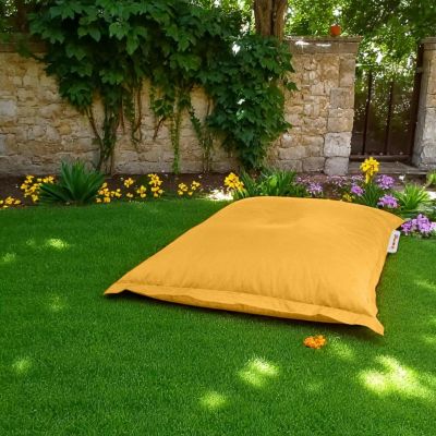 Pouf coussin de sol extérieur jaune 100 cm ARTA
