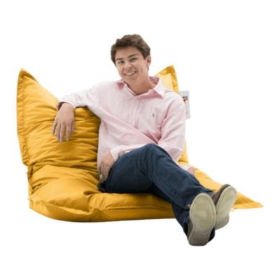 Pouf coussin de sol extérieur jaune 100 cm ARTA