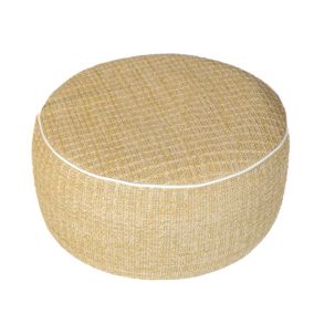 Pouf d'extérieur effet raphia rond - 53x23cm