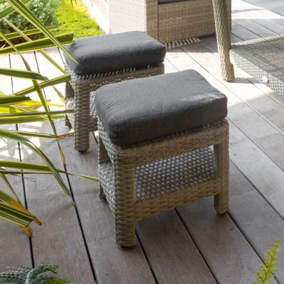Pouf de jardin carré Polynésia Havane - Hespéride