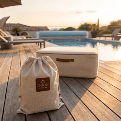 Pouf de jardin gonflable NUMA Collection Aloha - blanc cassé