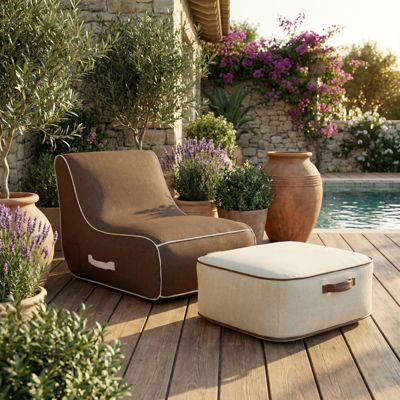 Pouf de jardin gonflable NUMA Collection Aloha - blanc cassé