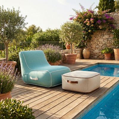 Pouf de jardin gonflable NUMA Collection Aloha - blanc cassé
